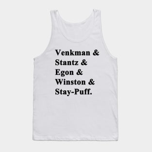 Ghostbusters 1 Names Tank Top